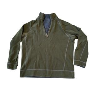 Tommy Bahama Olive Aruba 1/4 Zip-Up Sweater